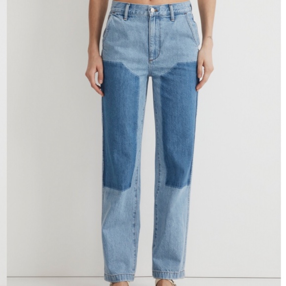 Madewell The '90s Straight Jean in Hazelfern Wash: Shadow-Panel Edition Size 26 - Picture 2 of 10
